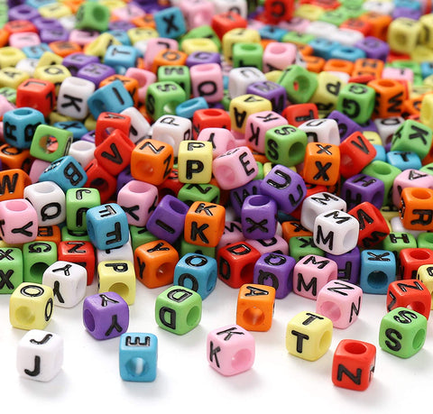 Colourful Alphabets Loose Beads 260PCS  A-Z (26X10 Letter) 10mm
