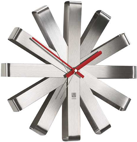 Umbra Ribbon Wall Clock - Silver