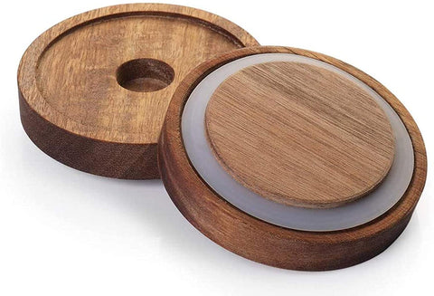 WILLOW 3Pcs Pack Glass Canisters with Wooden Lid , and Good Sealing