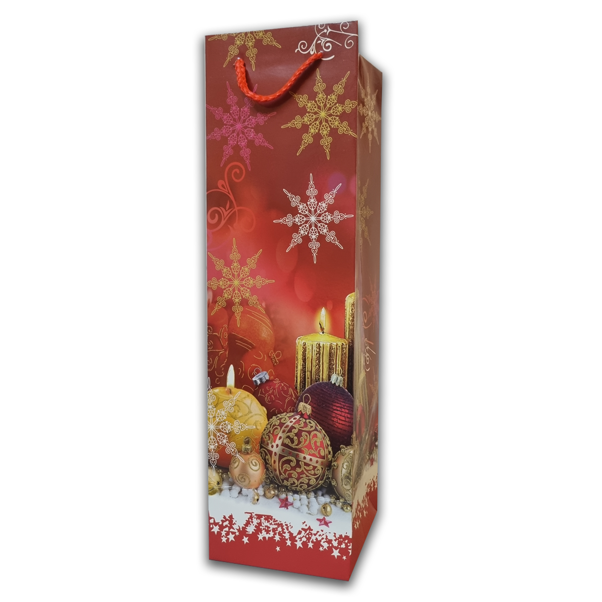 6Pc Pack Christmas Gift Bag For Bottle with Rope Handles 38x11x11 cms  - WILLOW
