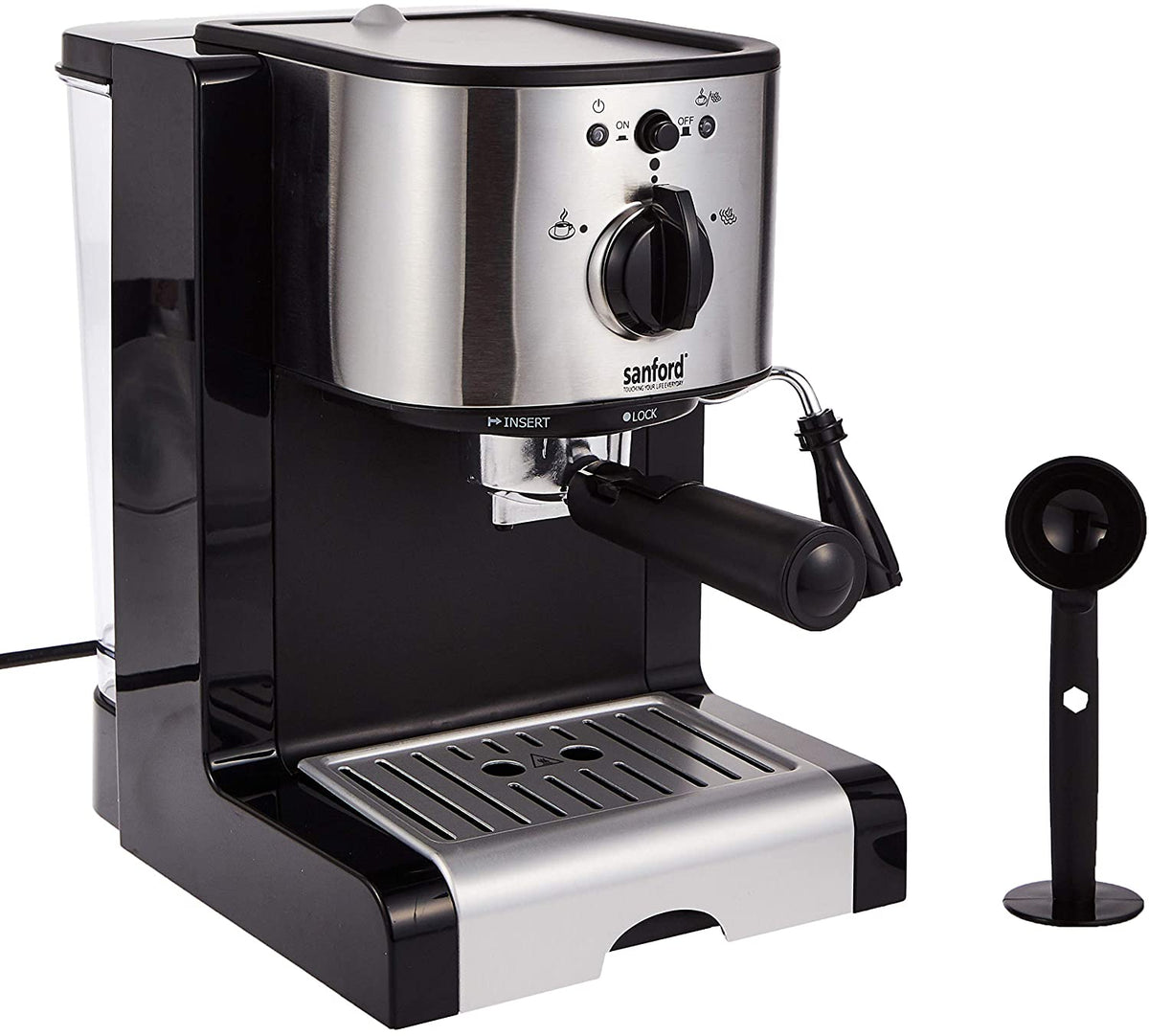 Sanford Espresso Coffee Maker 12 Cups - Sf1397Ecm Bs Silver and Black