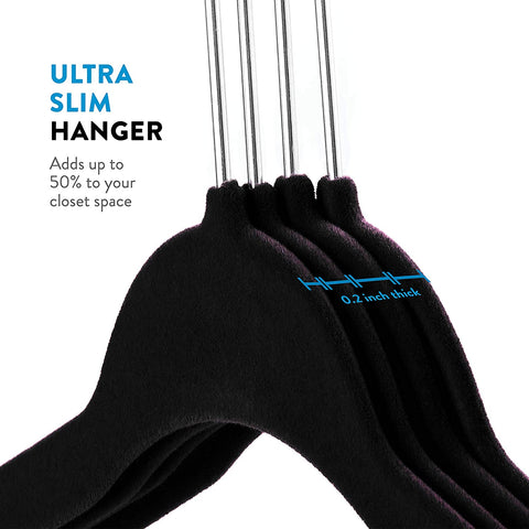 50 Pack Ultra Thin Space Saving 360 Degree Swivel Hook Strong and Durable Clothes Hangers - Willow