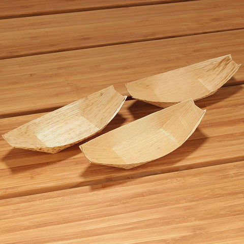 Premium Bamboo Leaf Boat All Natural and Disposable  6"x2.75" for Catering and Home Use ( Pack of 100 )