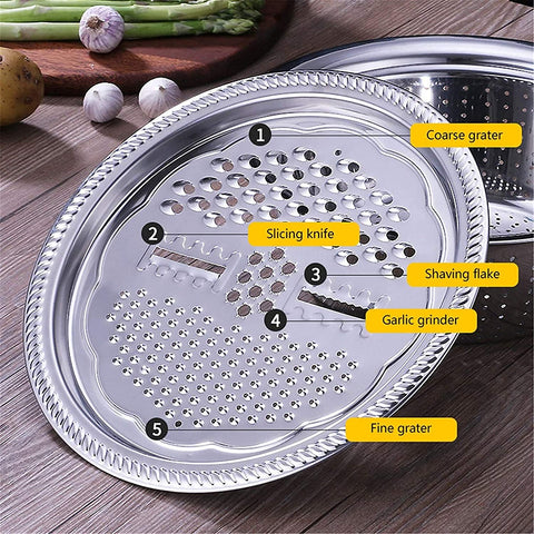 Multifunctional Food Basin Bowl Food Drainer Colander Grater Slicer Set, Multifunctional Kitchen Tools (Color : 26cm)