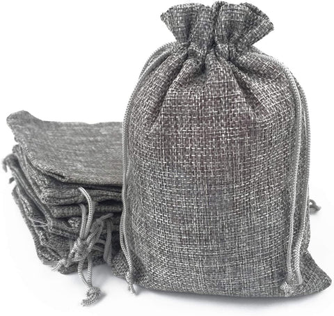 Willow 48Pcs Burlap Bags with Drawstring Gift Jute bags Included Cotton Lining (BLUE, 10X14)