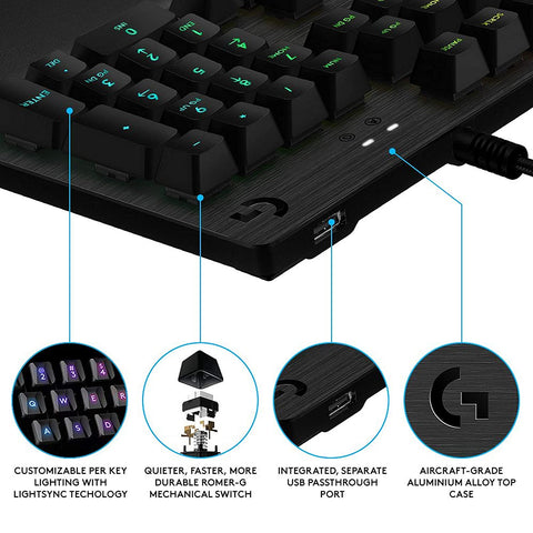 Logitech G512 Carbon RGB Mechanical Gaming Keyboard  PC KEYBRD