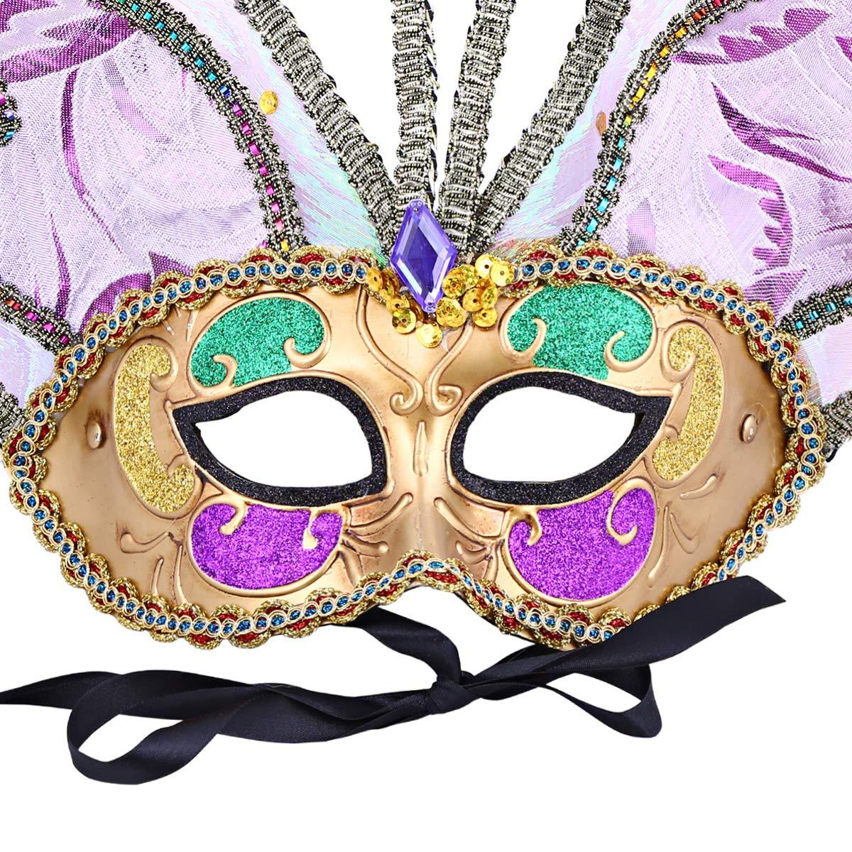 Daweigao Carnival Mask - B2009, Gold and Purple