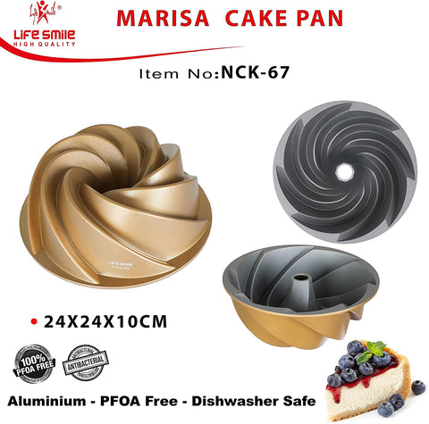 Nonstick Spiral Cake Pans, Heavy Duty Die Cast Aluminum - LIFE SMILE
