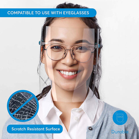 Face Shield Cover With Glasses Frame (6Pc Pack)