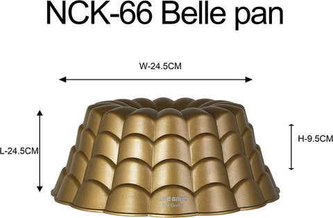 Belle bundt pan  Aluminium Cake Mold  Non Stick Coated Cake Pan  Gold (Size: 24CM x 24CM x 10CM) - LIFE SMILE