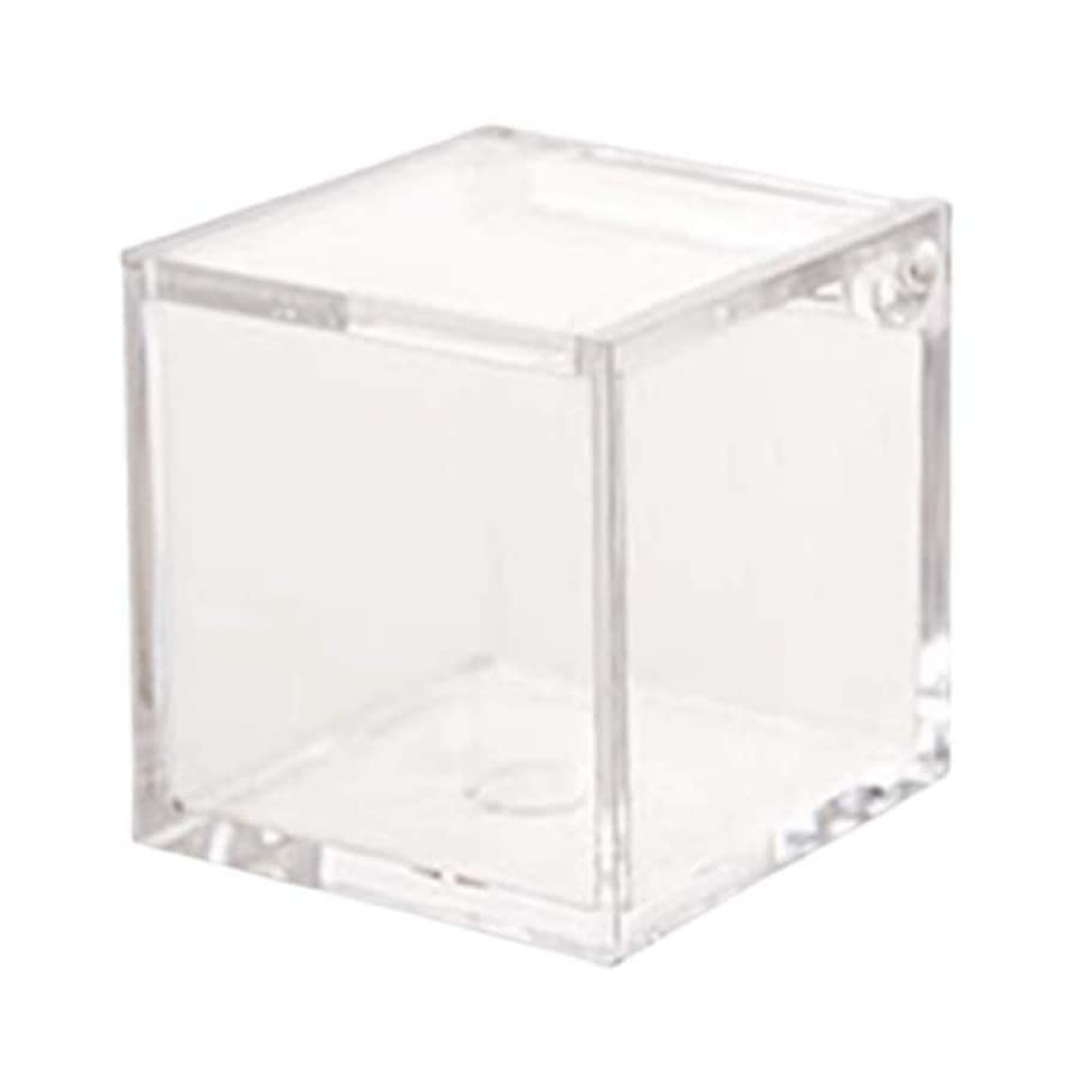 Clear Acrylic Storage Box with Hinged Lid - 4 x 4 x 4 Cms (12 Pcs Pack)