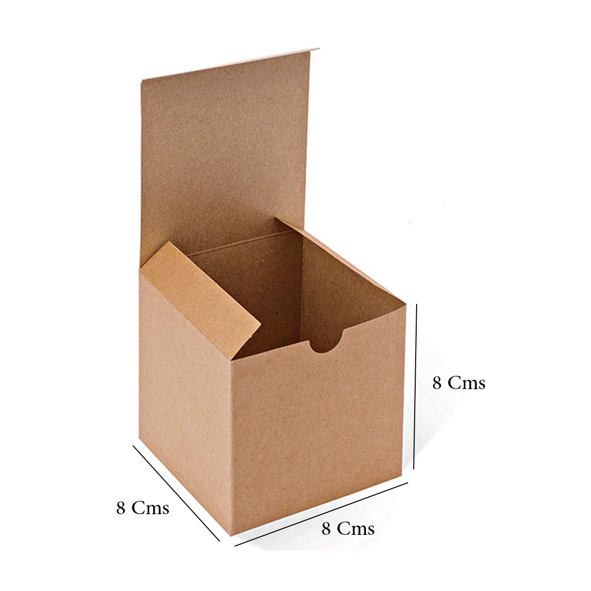 Kraft Cardboard Gift Boxes for Packing 8x8x8 Cms (12Pc Pack) - Willow