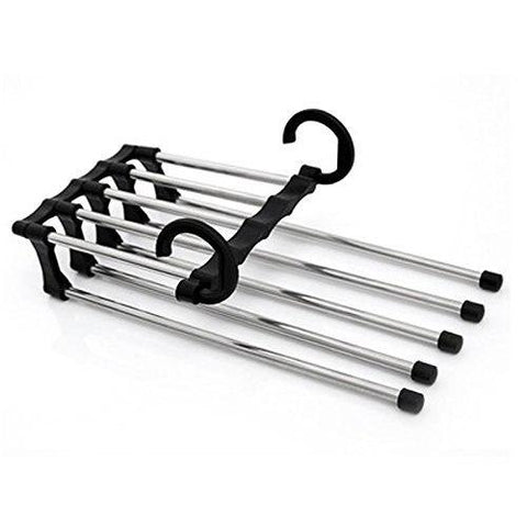 Ultra-practical Multi-functional Stainless Steel Tube Magic Pants Rack Trouser Hanger Home Storage