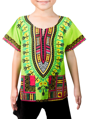 Children Traditional Colourful African Dashiki Thailand Style with Shorts (Red) - Tribe