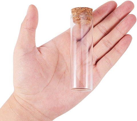 50 Pack 55Ml Glass Tubes Bottles Transparent Decoration Bottles With Cork Stoppers For Arts, Crafts And Other Small Projects Glass Test Tubes - 55ml