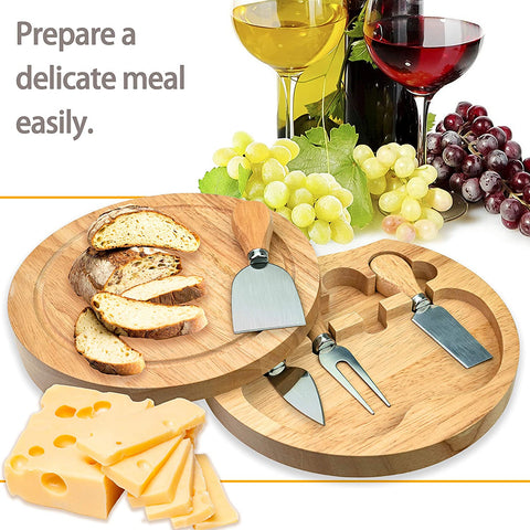 Cheese Cutter Set 5 Piece with Wooden Board