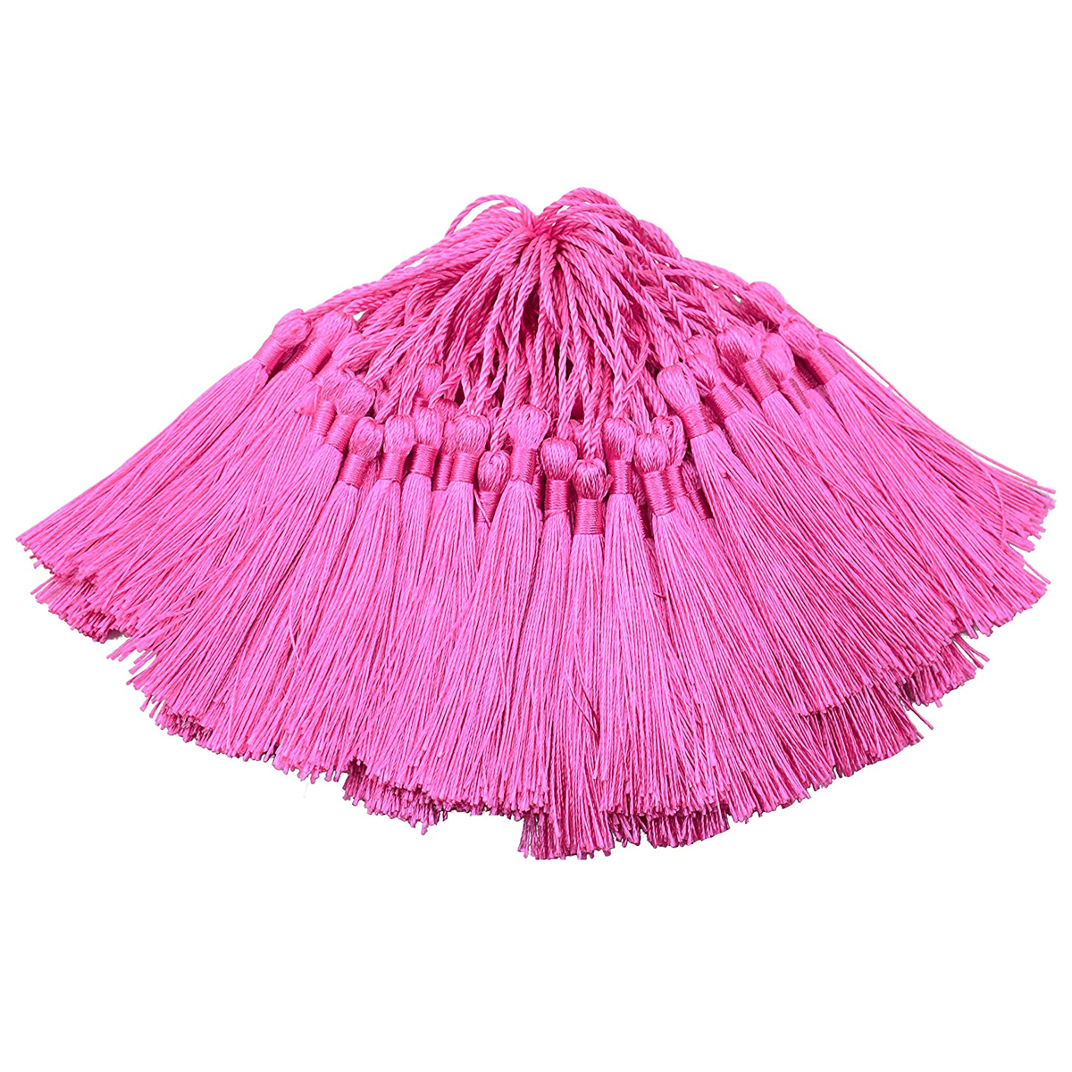 96 PCS Dark Pink Soft Craft Tassels with Loops for Jewelry Making, DIY, Bookmark, - WILLOW