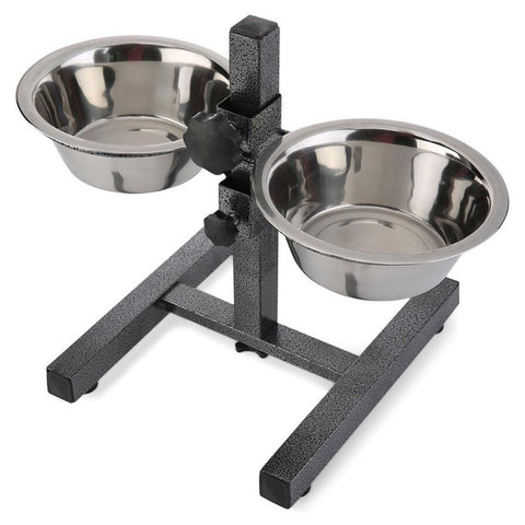 Pawprints Pet Bowl Set with Adjustable Stand (Pack of 2)