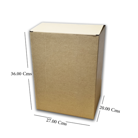 Heavy Duty Brown Corrugated kraft Boxes for Gifts (36x27x20) Cms – (6Pc Pack) - WILLOW