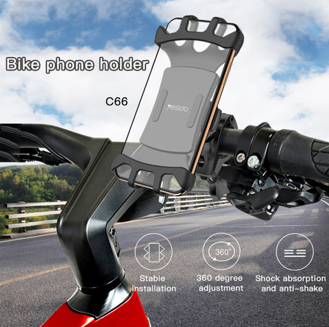 Yesido C66 Motorcycle Handlebar Phone Holder Motorcycle Mount 4.6-6.5 Inch Smart Phones for i Phone 11 Pro Max