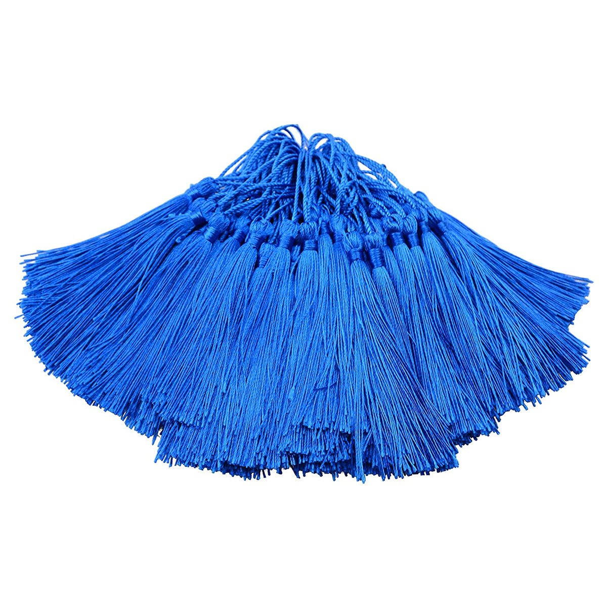 96 PCS Peacock Blue Soft Craft Tassels with Loops for Jewelry Making, DIY, Bookmark, - WILLOW