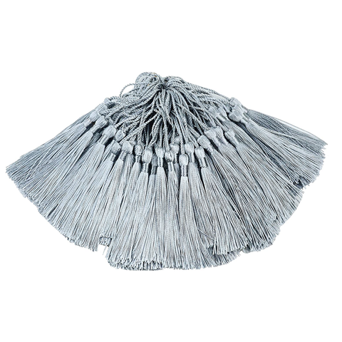 96 PCS Grey Soft Craft Tassels with Loops for Jewelry Making, DIY, Bookmark, - WILLOW