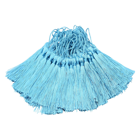 96 PCS Peacock Blue Soft Craft Tassels with Loops for Jewelry Making, DIY, Bookmark, - WILLOW