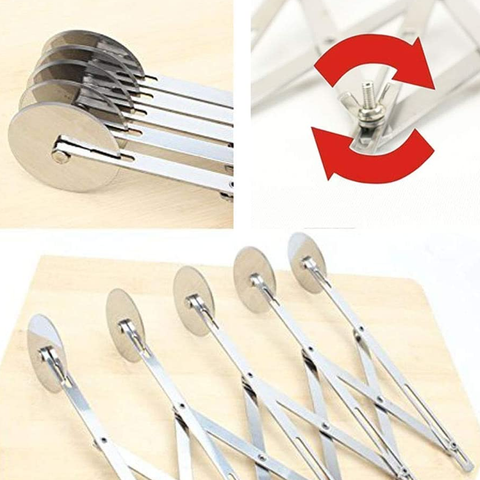 Wheel Pastry Cutter Stainless Steel Expandable Pizza Slicer / Dough  Divider