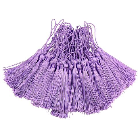 96 PCS Dark Aubergine Soft Craft Tassels with Loops for Jewelry Making, DIY, Bookmark, - WILLOW