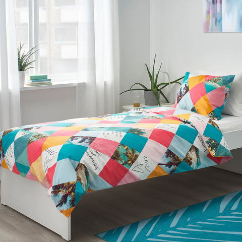 Quilt cover and pillowcase, harlequin pattern, 150x200/50x80 cm - GRACIÖS