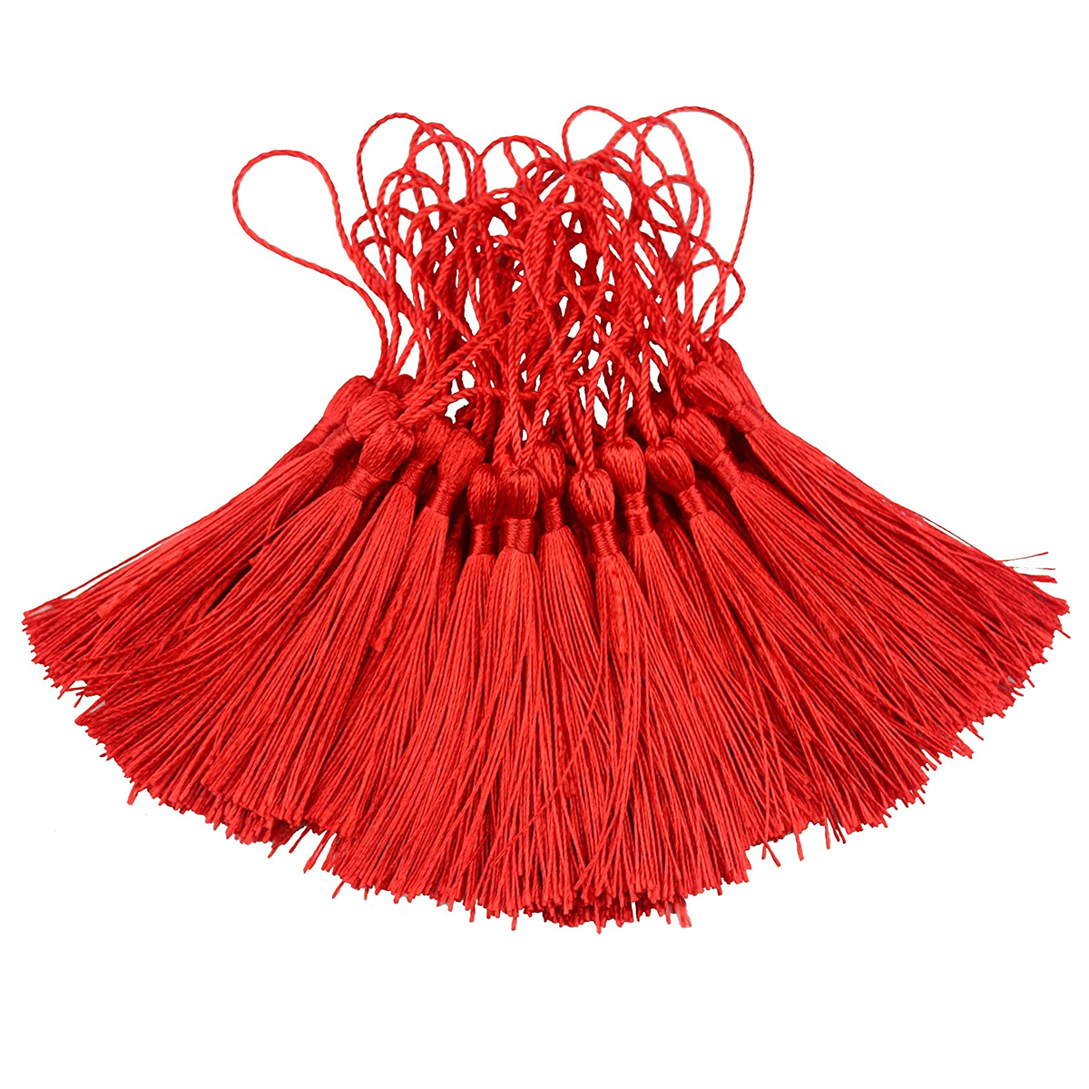 96 PCS Dark Pink Soft Craft Tassels with Loops for Jewelry Making, DIY, Bookmark, - WILLOW