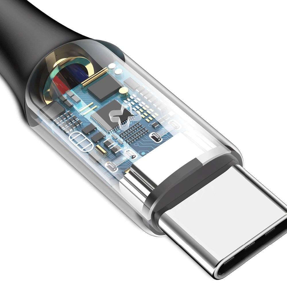BASEUS  X-shape Light USB Cable TypeC Data Sync Cable Charging Quick Charge Fabric 3.0 - SquareDubai