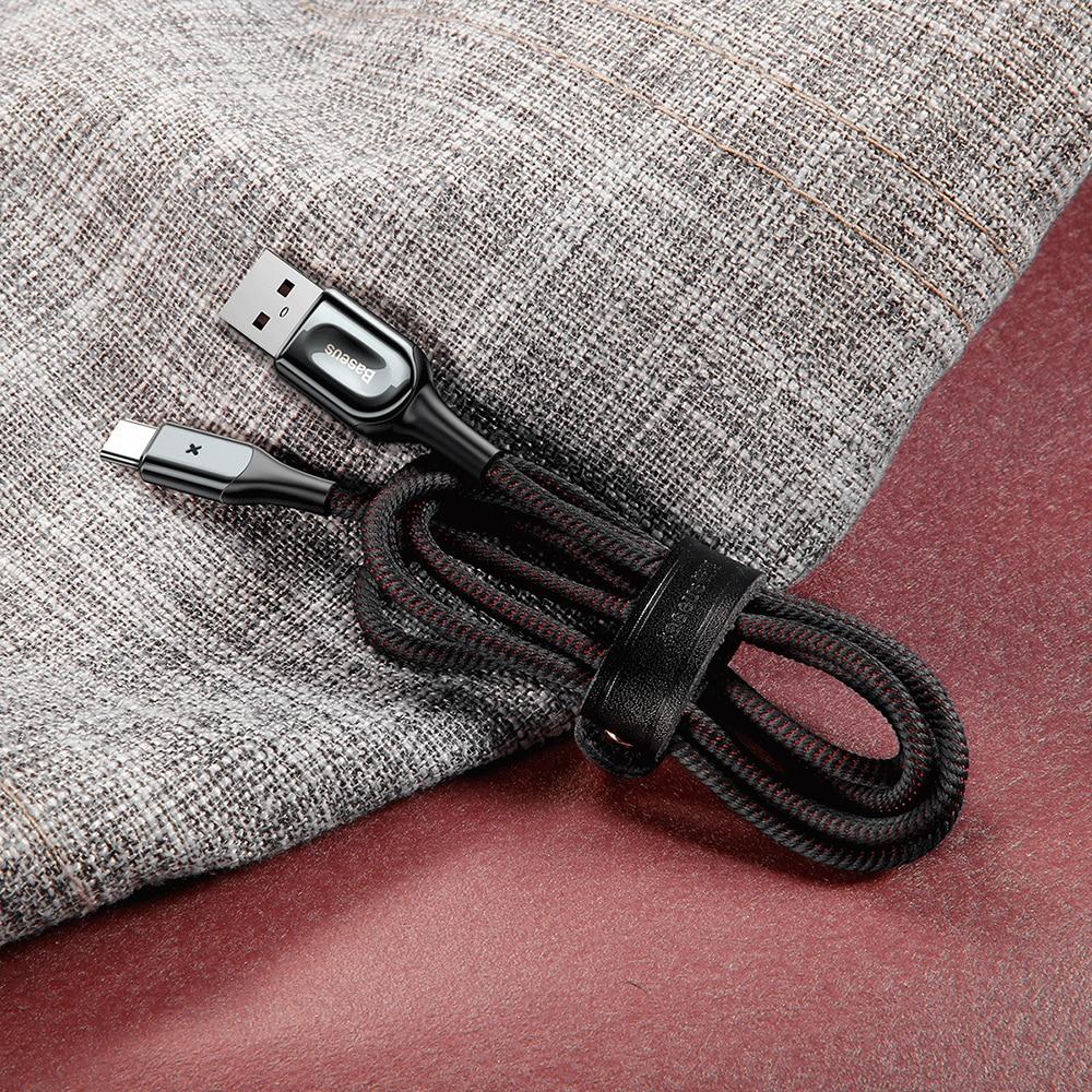 BASEUS  X-shape Light USB Cable TypeC Data Sync Cable Charging Quick Charge Fabric 3.0 - SquareDubai