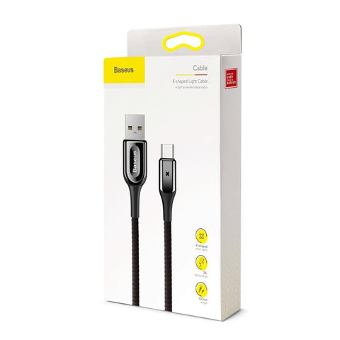 BASEUS  X-shape Light USB Cable TypeC Data Sync Cable Charging Quick Charge Fabric 3.0 - SquareDubai