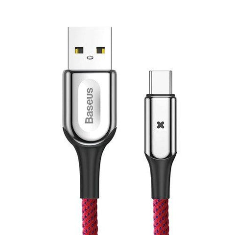 BASEUS  X-shape Light USB Cable TypeC Data Sync Cable Charging Quick Charge Fabric 3.0 - SquareDubai