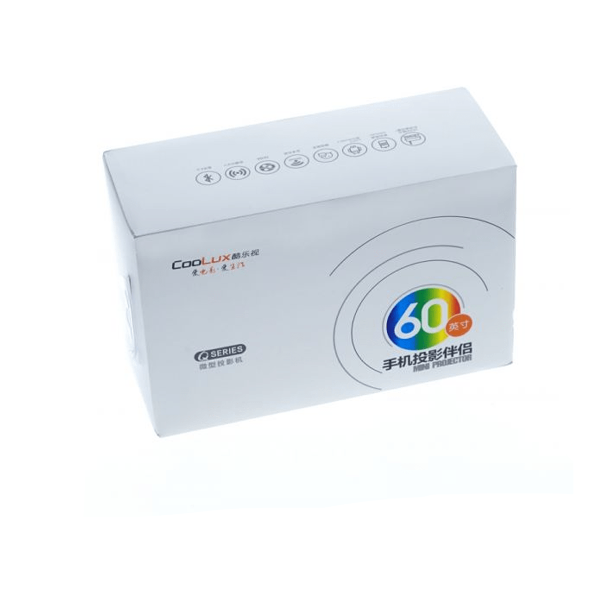 Coolux Q6-Classic Wireless Mini WiFi Portable Projector, White with Orange - SquareDubai