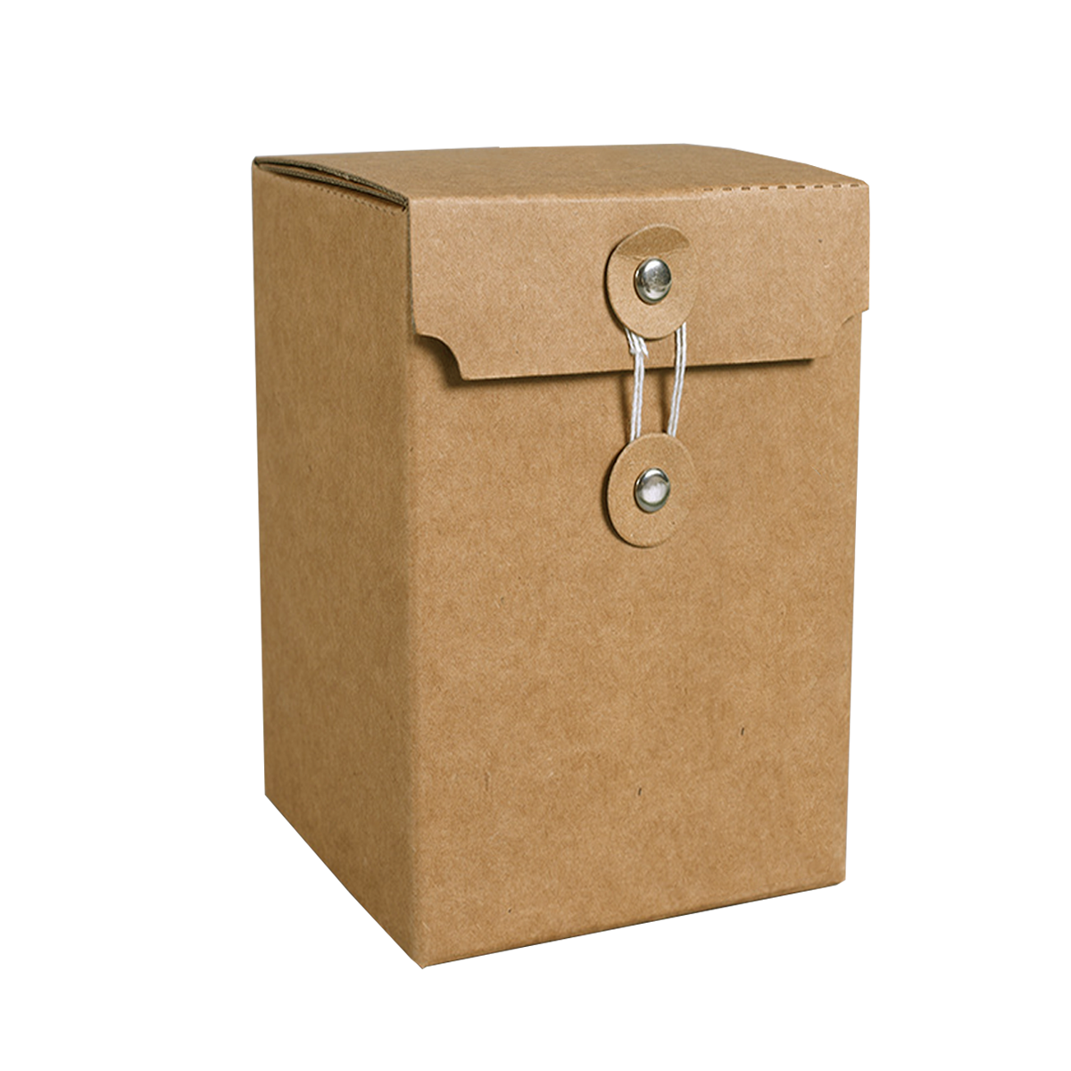 Small Brown Kraft Paper Folding Box With Button And String Closure  9x6.5x6.5 cms (12Pc Pack)