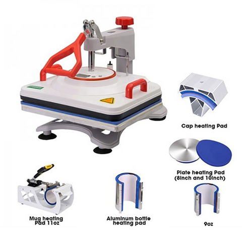 7-In-1 Combo Heat Press Machine 29x38cm White - Freesub