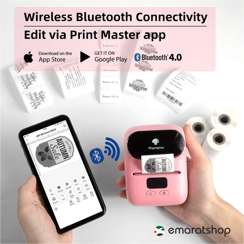 Phomemo M110 Portable Mini Thermal Label Printer for Mobile - Pink