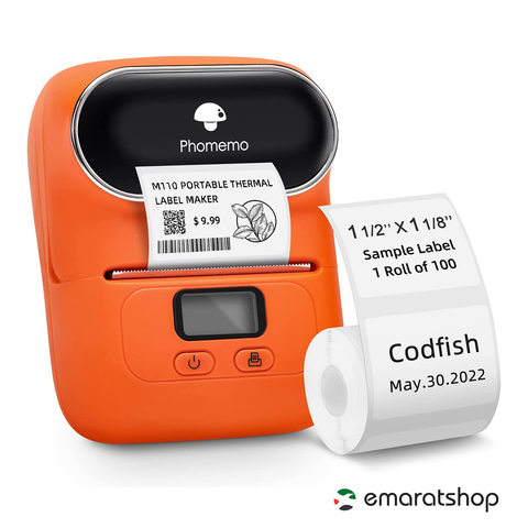 Phomemo M110 Portable Mini Thermal Label Printer for Mobile - Orange