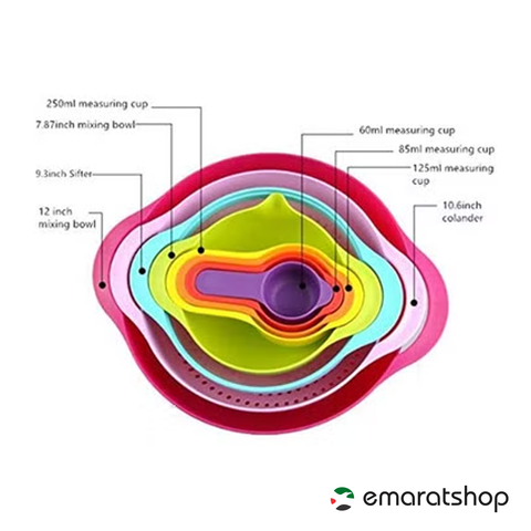 8-Piece Mixing Bowl Set Multicolour