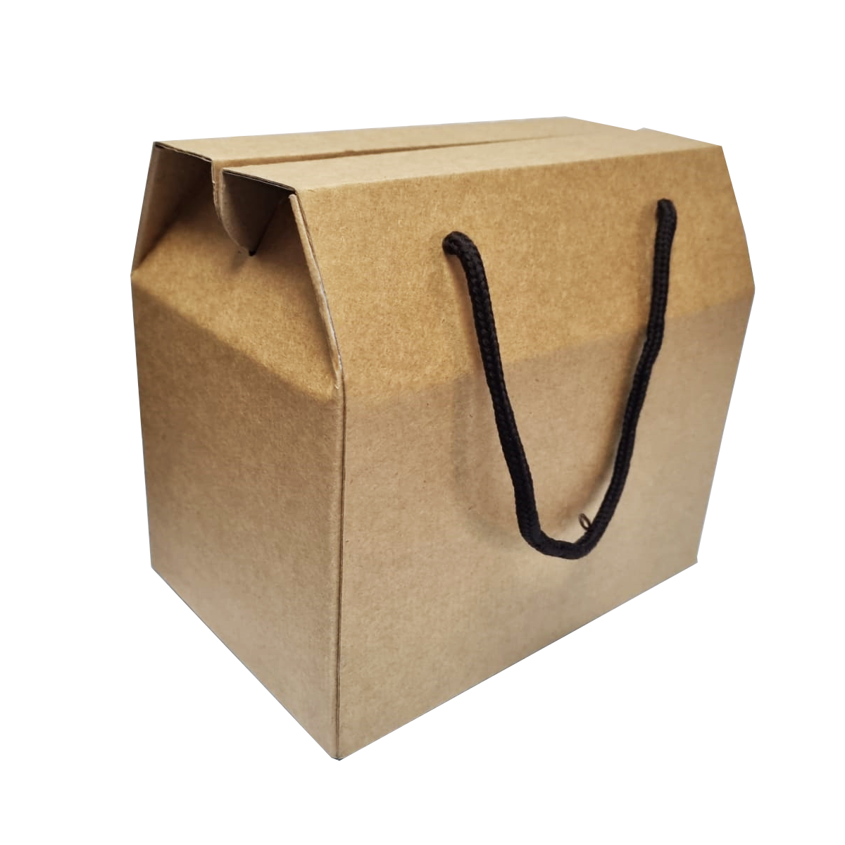 Heavy Duty Short Kraft Corrugated Boxes with Rope Handles 21x14x11Cm (10Pc Pack) - Willow