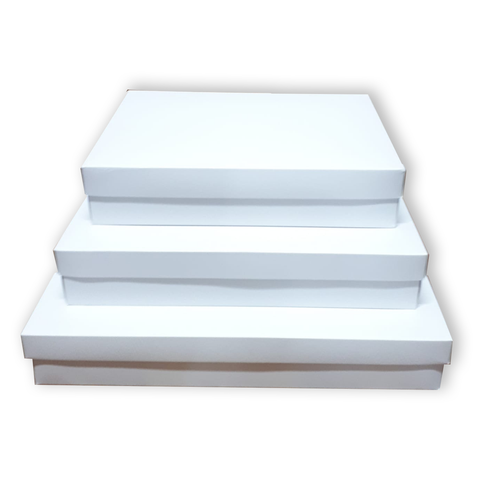Willow White Cardboard Gift Box with Lids, for Clothes, 12Pc Pack Size 35x26.5x6.5Cms - White