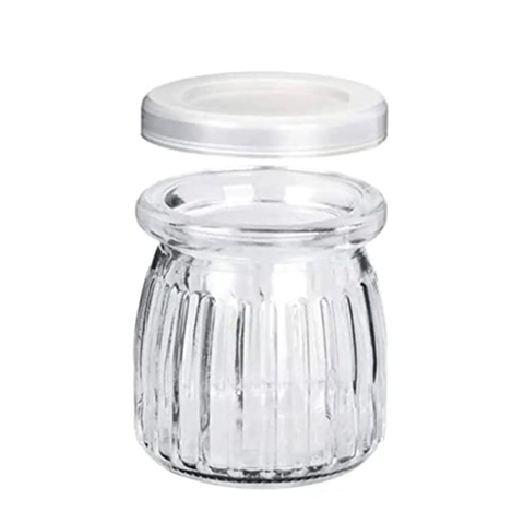 12Pcs Transparent  Glass Jars with PE Lids, - Willow