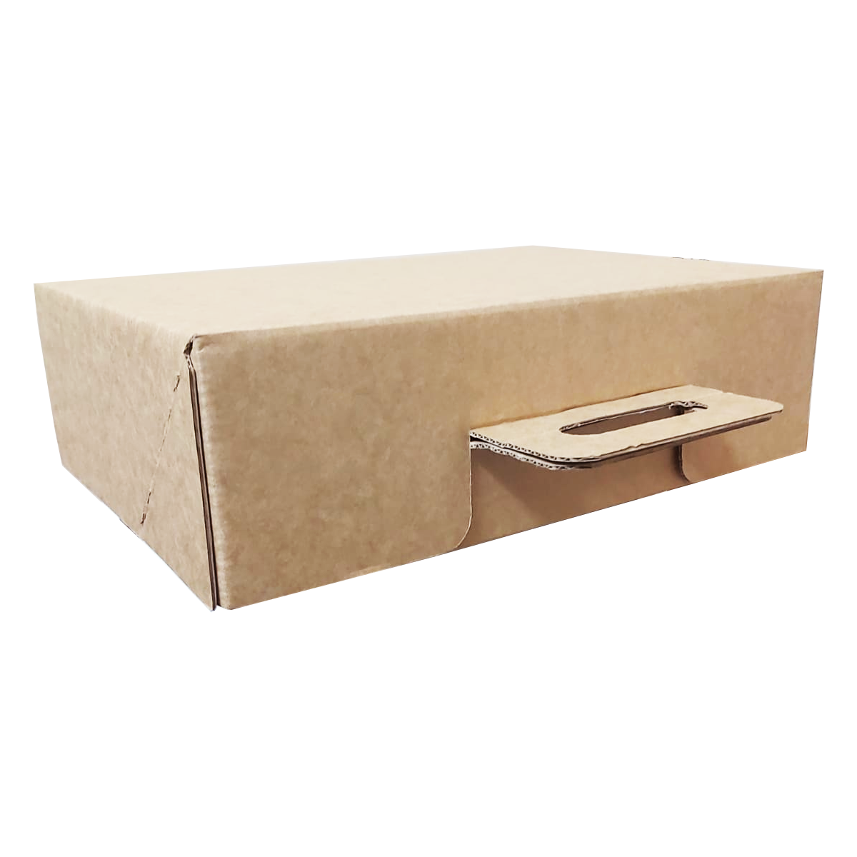 Medium Corrugated Brown Kraft Boxes with Handle  35x25x10 Cm (10Pc Pack) - WILLOW