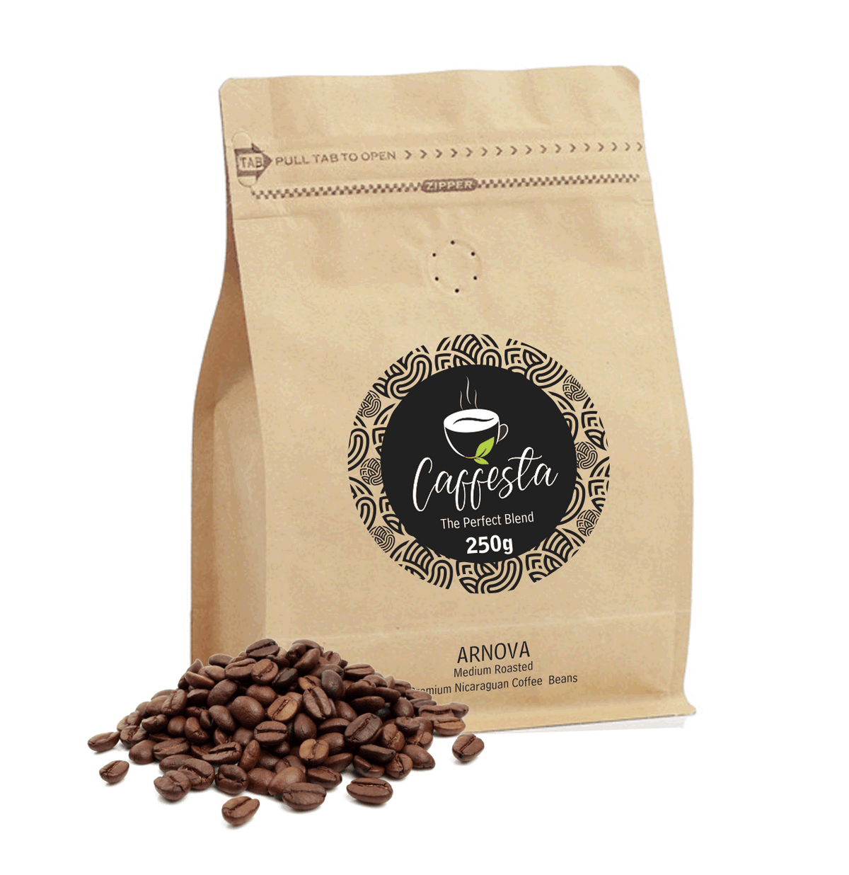 Caffesta Arnova Medium Roasted Nicaraguan Coffee Beans 250g