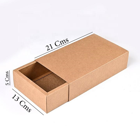 12pcs DIY Paper Box Drawer Type Jewelry Packing Box Tea Gift Cosmetics Boxes, Kraft (21x13x5cm) - WILLOW