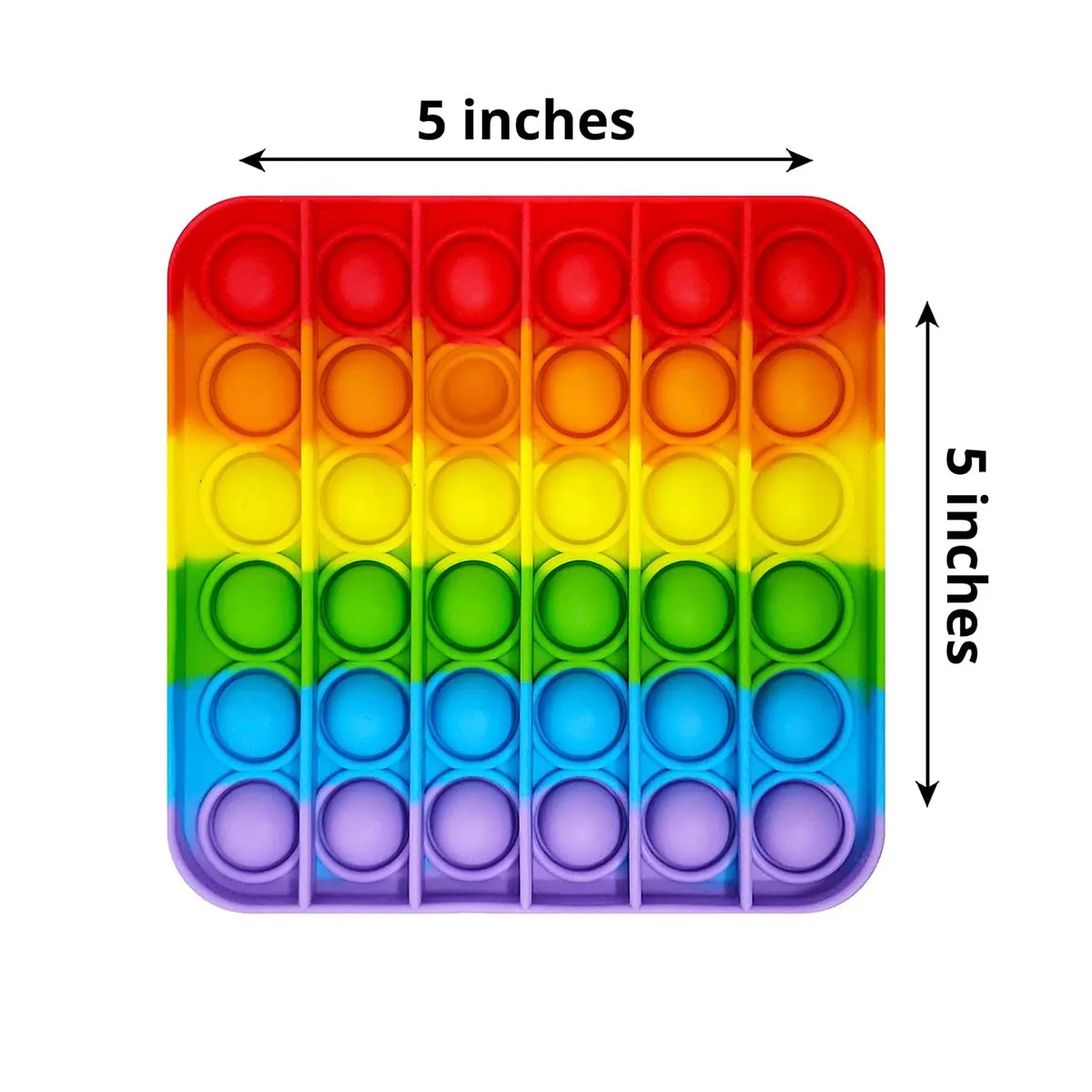 Push Pop Bubble Sensory Fidget Toy 5x5 inch - Square Yellow