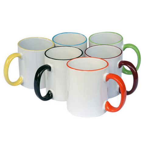 11oz Sublimation Rim & Handle Coloured Mugs (36 Pcs)