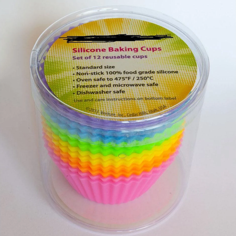 Reusable Silicone Baking Cups Multicolour - Set of 12